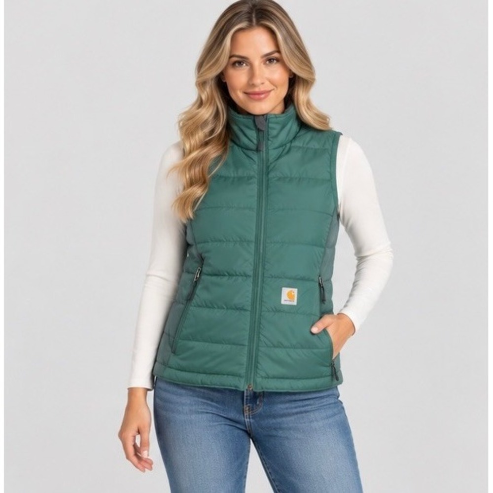 Carhartt Women XS Teal Puffer Vest Rugged Flex Insulated Gorpcore 0V5984-W